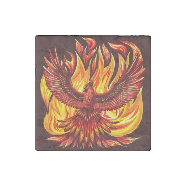 Phoenix mythological immortal Creature Stone Magnet (Front)