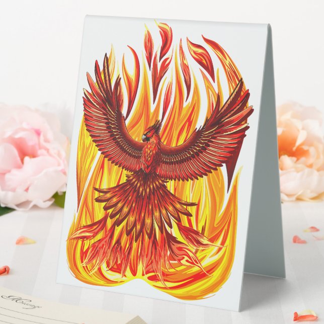 Phoenix mythological immortal Creature Table Tent (In SItu (Wedding))