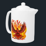 Phoenix mythological immortal Creature Teapot<br><div class="desc">The phoenix in Mythology : is an immortal bird that cyclically regenerates or is otherwise born again. While it is part of Greek mythology, it has analogs in many cultures, such as Egyptian and Persian mythology. Associated with the sun, a phoenix obtains new life by rising from the ashes of...</div>