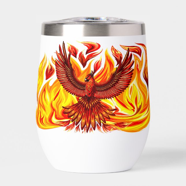Phoenix mythological immortal Creature Thermal Wine Tumbler (Front)
