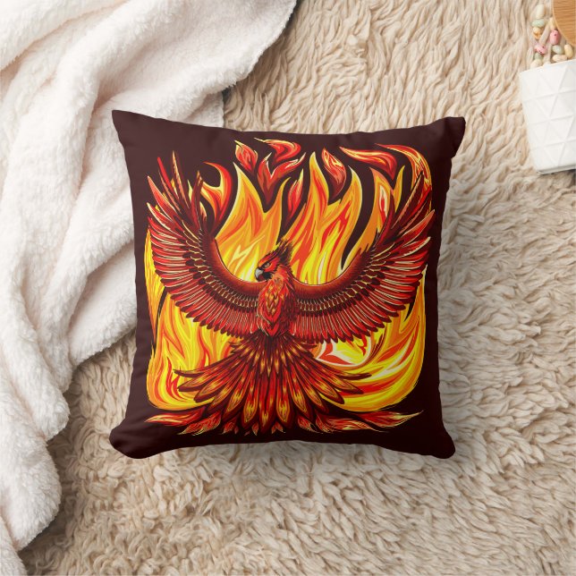Phoenix mythological immortal Creature Throw Pillow (Blanket)
