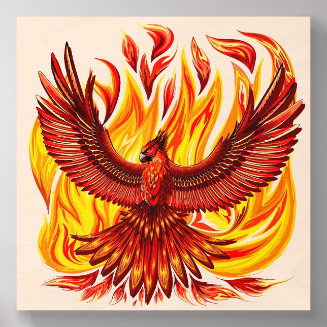 Phoenix mythological immortal Creature Wood Photo Tile (Front Set)