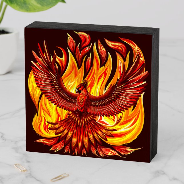 Phoenix mythological immortal Creature Wooden Box Sign (In Situ Horizontal)
