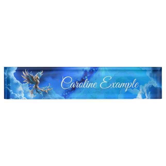 Phoenix of the Sapphire Dawn  Desk Name Plate (Front)