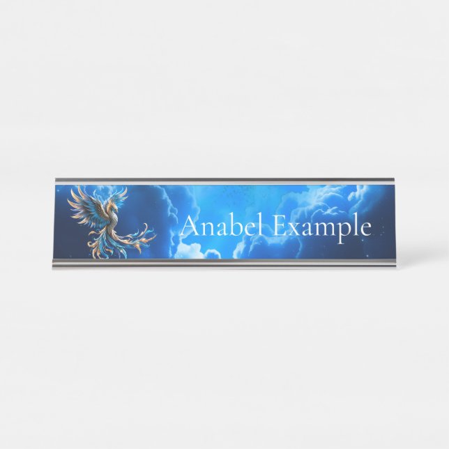Phoenix of the Sapphire Dawn Desk Name Plate (Front)