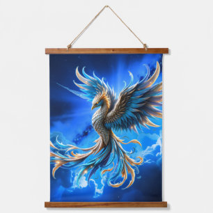 Phoenix of the Sapphire Dawn  Hanging Tapestry