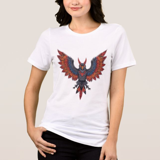 phoenix owl bird avery Tri-Blend shirt (Front)