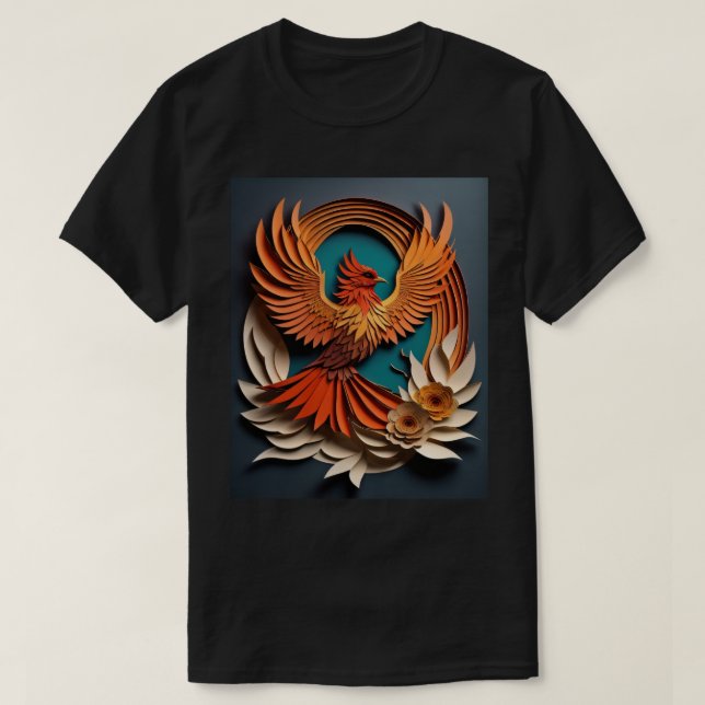 Phoenix Paper Art Design T-shirt  (Design Front)