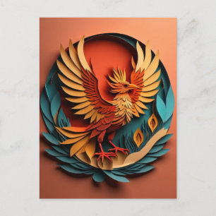 Phoenix Paper Art Design T-shirt Postcard