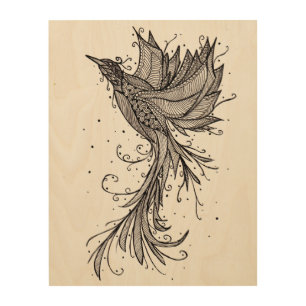 Phoenix Paradise Lost Wood Wall Art