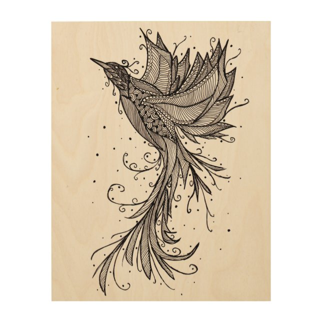 Phoenix Paradise Lost Wood Wall Art (Front)