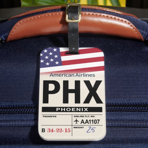 Phoenix PHX Airline Luggage Tag