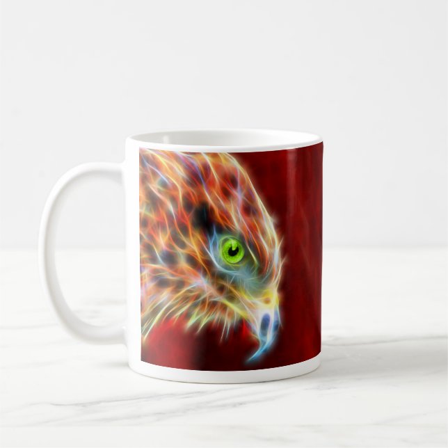 Phoenix Risen Fractal Classic White Mug (Left)