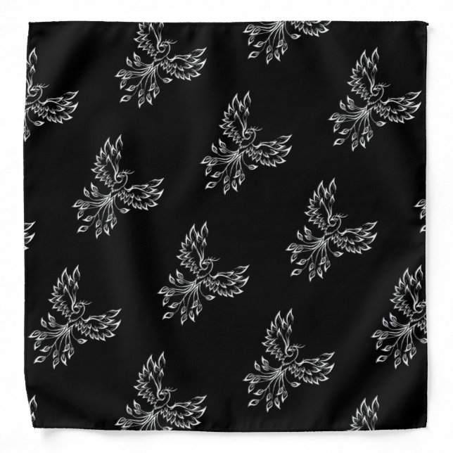 Phoenix Rises on Black Bandana (Front)