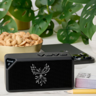 Phoenix Rises on Black Bluetooth Speaker