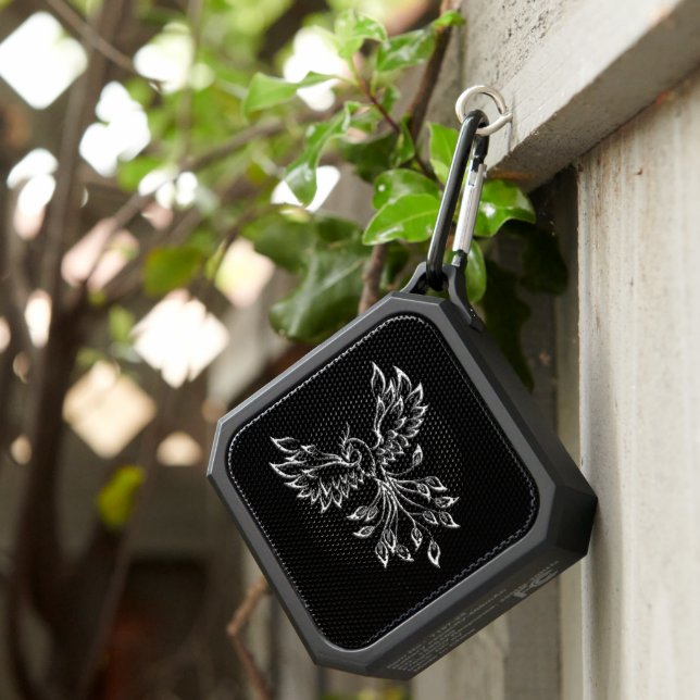 Phoenix Rises on Black Bluetooth Speaker (Inisitu)