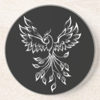 Phoenix Rises on Black Coaster