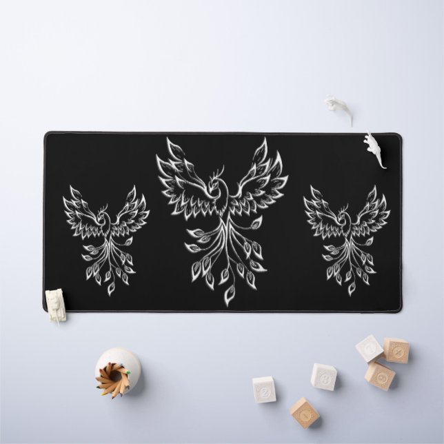 Phoenix Rises on Black Desk Mat (Kids Table)