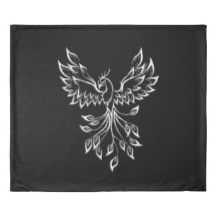 Phoenix Rises on Black Duvet Cover