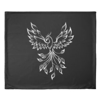 Phoenix Rises on Black Duvet Cover