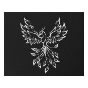 Phoenix Rises on Black  Faux Canvas Print