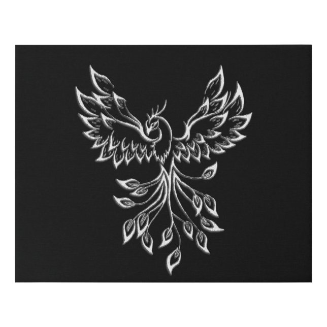 Phoenix Rises on Black  Faux Canvas Print (Front)