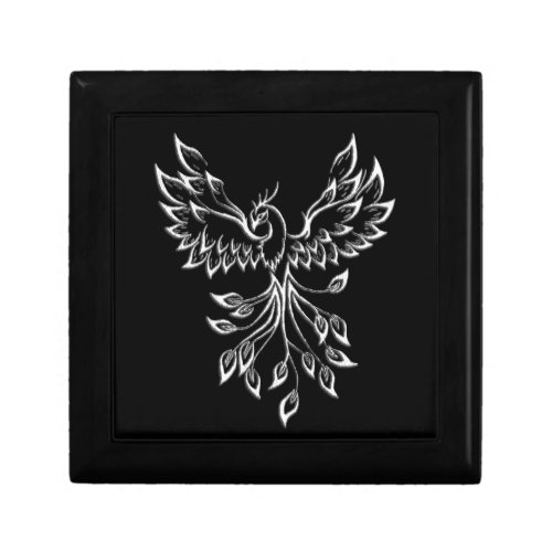 Phoenix Rises on Black Gift Box
