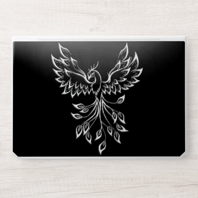 Phoenix Rises on Black HP Laptop Skin (Front)