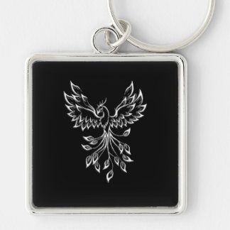 Phoenix Rises on Black Keychain