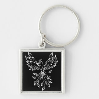 Phoenix Rises on Black Keychain