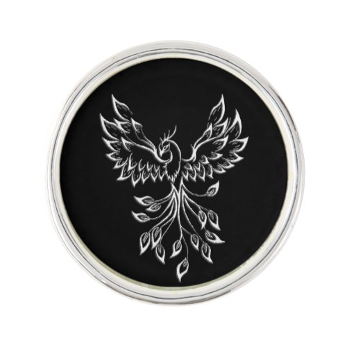 Phoenix Rises on Black Lapel Pin