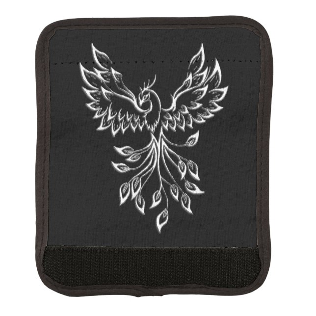 Phoenix Rises on Black Luggage Handle Wrap (Front)