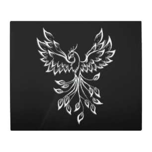 Phoenix Rises on Black Metal Print