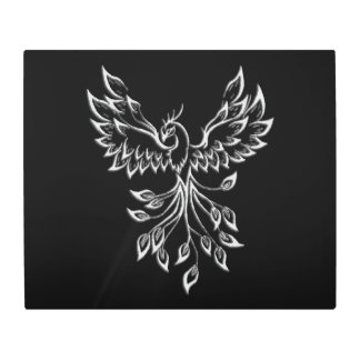Phoenix Rises on Black Metal Print
