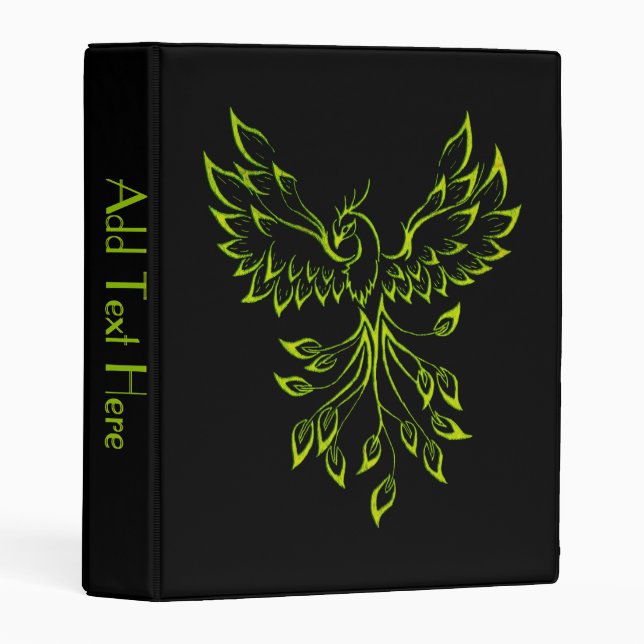 Phoenix Rises on Black Mini Binder (Front/Spine)
