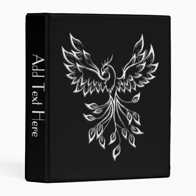 Phoenix Rises on Black Mini Binder (Front/Spine)