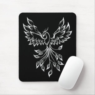 Phoenix Rises on Black Mouse Pad