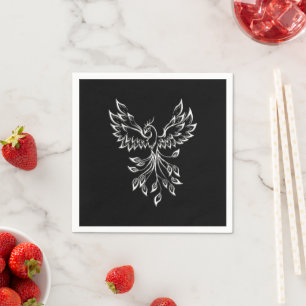 Phoenix Rises on Black Napkins
