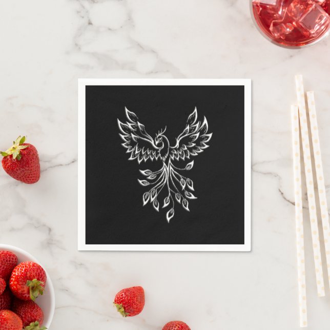 Phoenix Rises on Black Napkins (Insitu)
