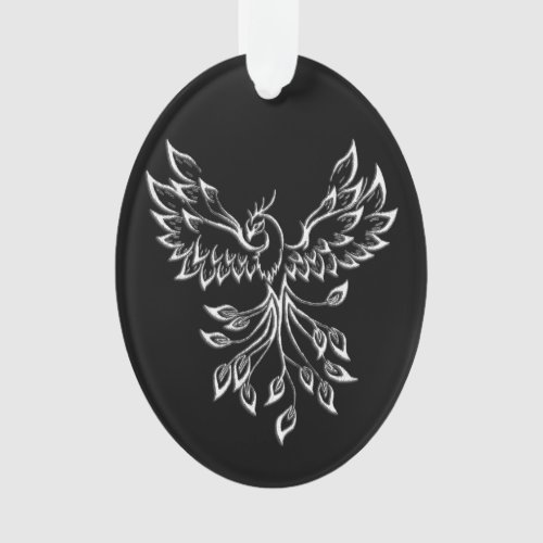 Phoenix Rises on Black Ornament