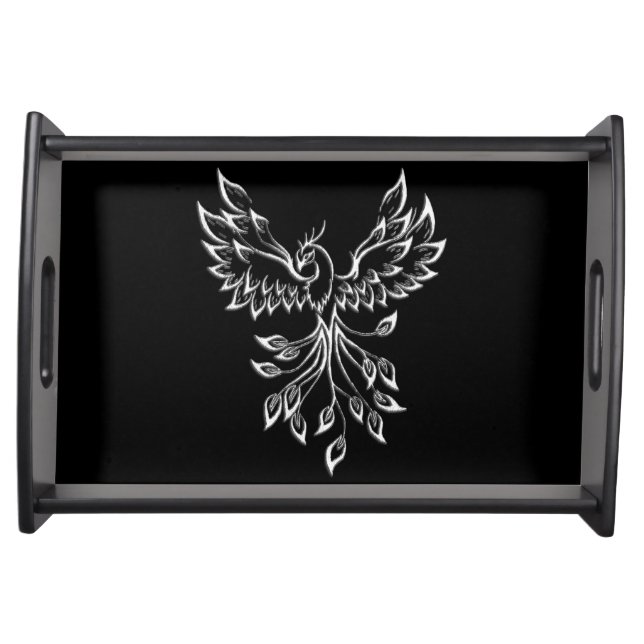 Phoenix Rises on Black Serving Tray (Front)