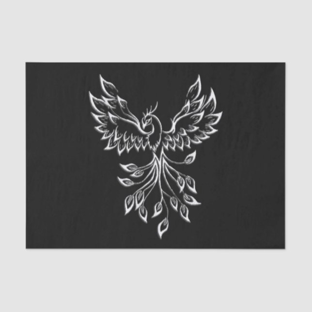 Phoenix Rises on Black Tissue Paper (Front)