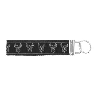 Phoenix Rises on Black Wrist Keychain