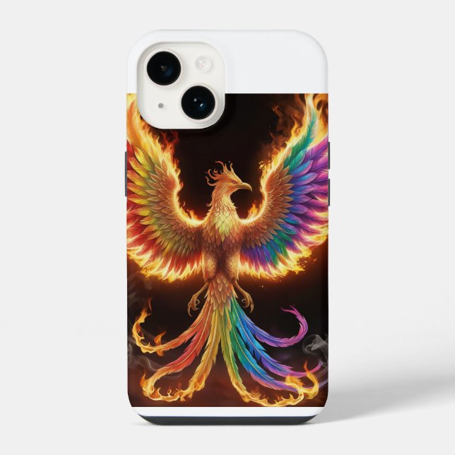 "Phoenix Rising: A Dance of Flames" Iphone Case (Back)