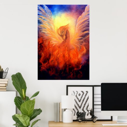 Phoenix Rising Art Print on Canvas | Zazzle