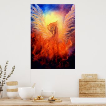 Phoenix Rising Art Print on Canvas | Zazzle