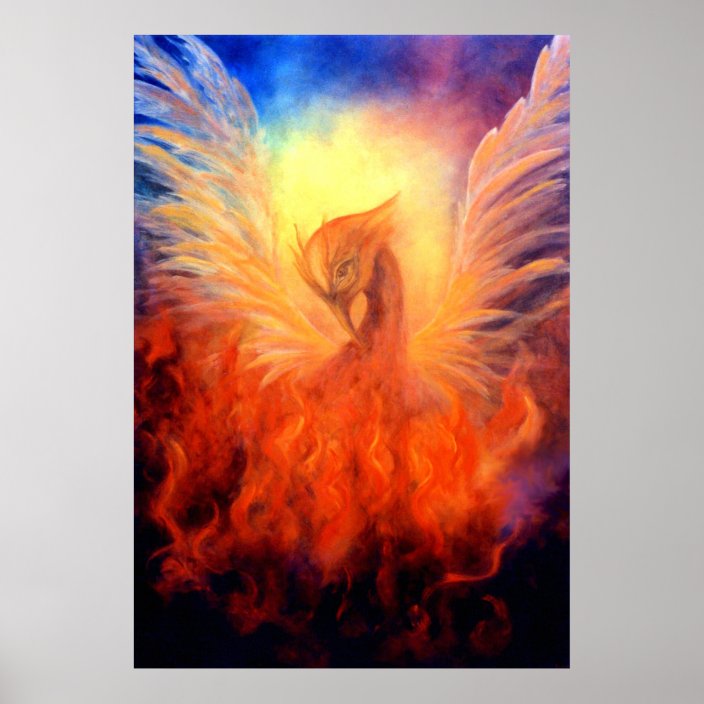 Phoenix Rising Art Print on Canvas | Zazzle.com