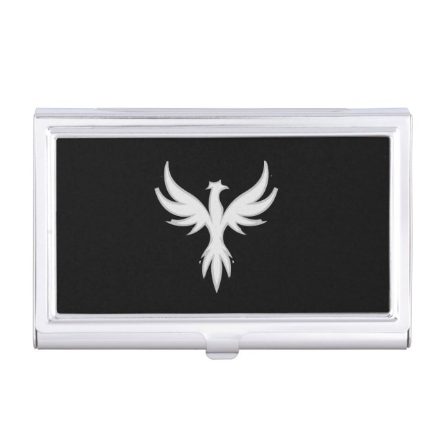 Phoenix Rising Black Business Card Case (Front)
