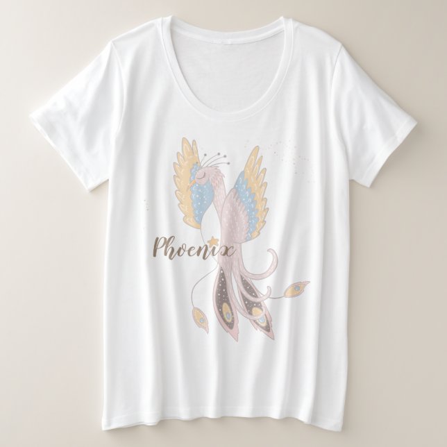 Phoenix Rising Boho Inspiration Personalizable Plus Size T-Shirt (Design Front)
