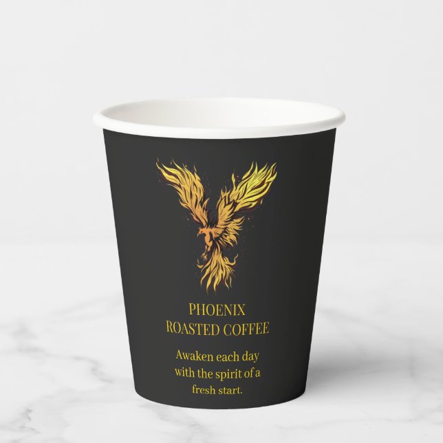 Phoenix Rising Bold Design Paper Cups (Front)